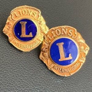 Vintage Lions Club Member Lapel Pin lot 10K GP yellow gold Lions International